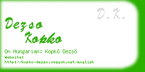 dezso kopko business card
