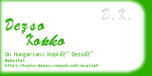 dezso kopko business card
